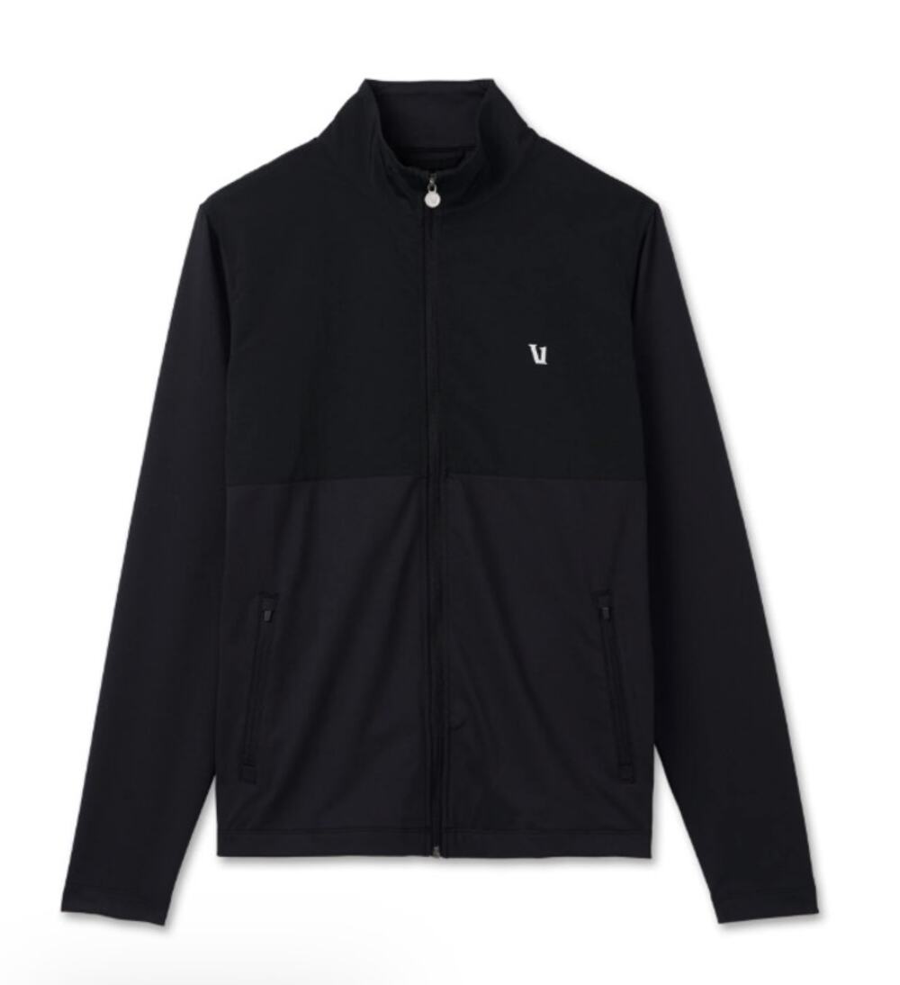 Vuori Sunday Element Track Jacket Black Full Zip Athletic Activewear M EUC